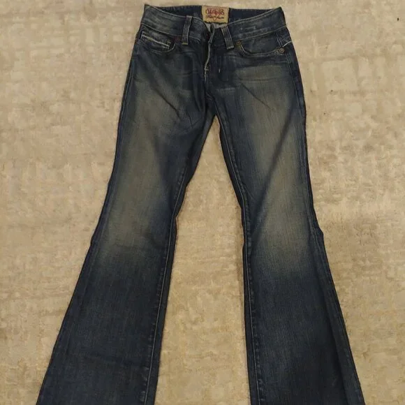 Vintage Guess Premium dark washed low rise flared jeans size 26 Made in USA - Picture 10 of 16